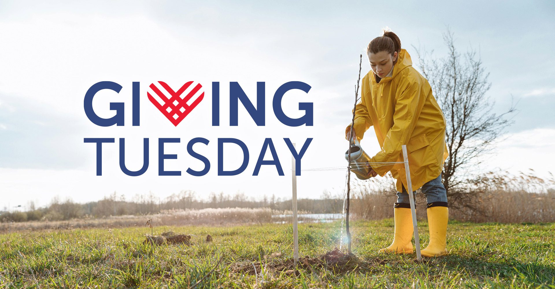 #Givingtuesday Header photo of woman watering a plant